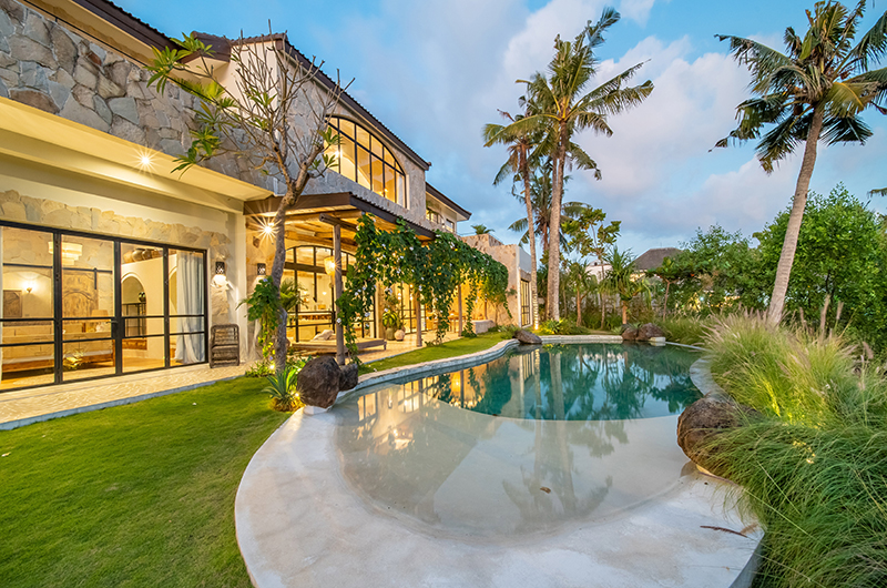 Villa Kajano Pool Side Area at Night | Pererenan, Bali