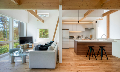 Homerunner Kitchen and Living Area with Wooden Floor | Hirafu, Niseko
