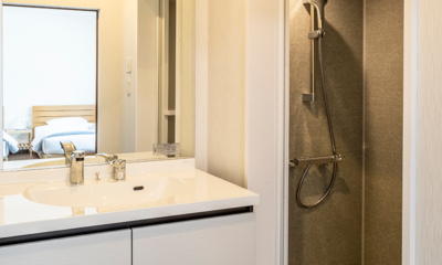 Blue Heron Bathroom One with Mirror | Rusutsu, Hokkaido