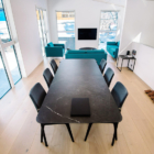 Blue River Chalets Living and Dining Area with TV | Hakuba, Nagano