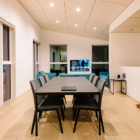 Blue River Chalets Dining Area with TV | Hakuba, Nagano