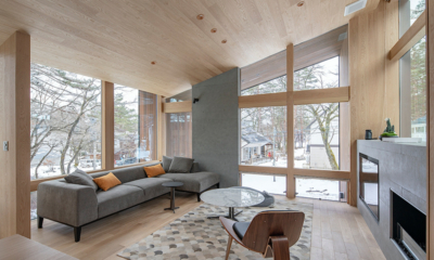 Kairos By The Mountain Living Area with Snow View | Hakuba, Nagano