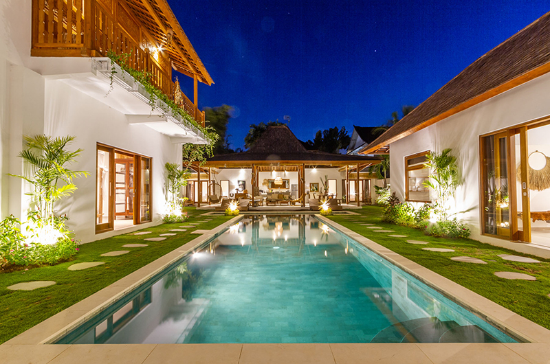 Bagera Hoi Namu Villa Namu Swimming Pool at Night | Seminyak, Bali