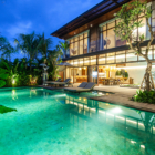 Kabaya Villa Gardens and Pool at Night | Canggu, Bali