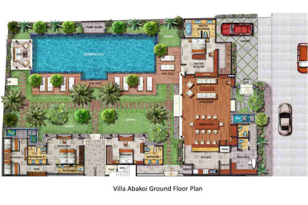 Villa Abagram Villa Abakoi Ground Floor Plan | Seminyak, Bali