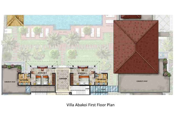 Villa Abagram Villa Abakoi First Floor Plan | Seminyak, Bali