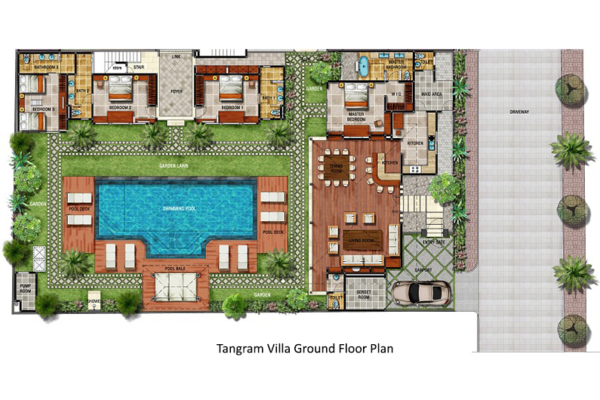 Villa Abagram Villa Tangram Ground Floor Plan | Seminyak, Bali