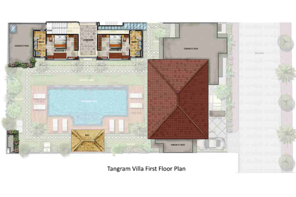 Villa Abagram Villa Tangram First Floor Plan | Seminyak, Bali
