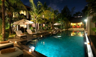 Villa Abagram Villa Abakoi Swimming Pool at Night | Seminyak, Bali