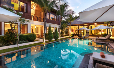 Villa Abagram Villa Tangram Pool Side Loungers at Night | Seminyak, Bali