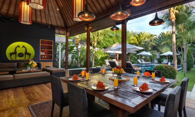 Villa Abagram Villa Tangram Dining Area with Pool View | Seminyak, Bali