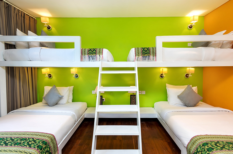 Villa Abagram Villa Tangram Bedroom Six with Bunk Beds and Lights | Seminyak, Bali