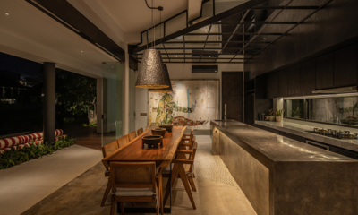 The Oasis Kitchen and Dining Area at Night I Canggu, Bali