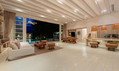 Villa Akasha Living, Kitchen and Dining Area at Night | Choeng Mon, Koh Samui