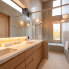 Ro-An His and Hers Bathroom with Bathtub | Hirafu, Niseko