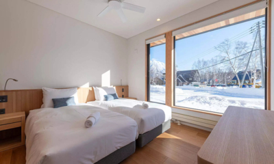 Ro-An Twin Bedroom with Snow View | Hirafu, Niseko
