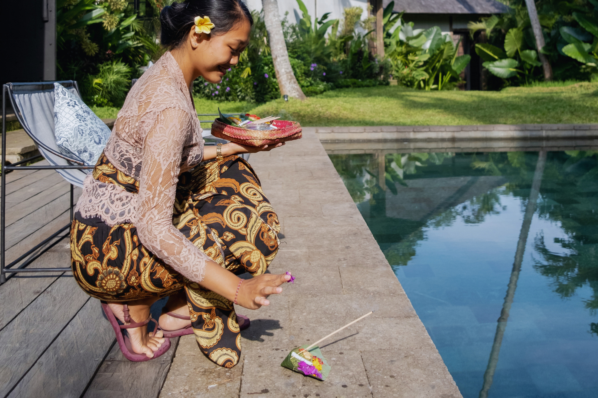 Nyepi Festival Woman Offering Respect | Bali, Indonesia