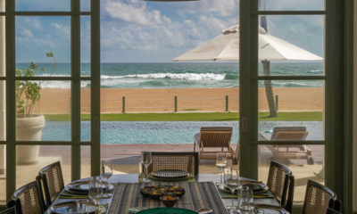 Myla Beach Villa Pool Side Indoor Dining Area with Sea View | Dickwella, Sri Lanka