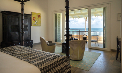 Myla Beach Villa Bedroom One with Seating Area and View | Dickwella, Sri Lanka