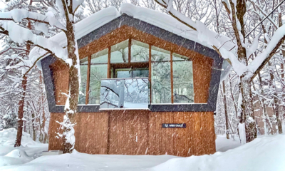 Ahiru Chalet Exterior with Snowfall | Echoland, Hakuba