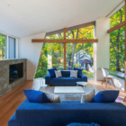 Sanzan Chalet Living Area with Outdoor View | Echoland, Hakuba