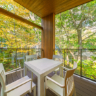 Sanzan Chalet Seating Area with View | Echoland, Hakuba