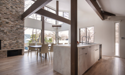 Silver Maple Chalet Kitchen and Dining Area with View | Echoland, Hakuba