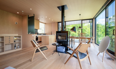 Chalet Hibari Indoor Living Area with View | Kabayama, Niseko