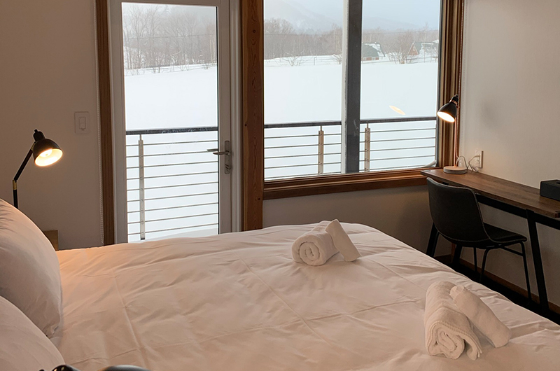 Hakobune Niseko Bedroom with Study Table and View | Soga, Niseko