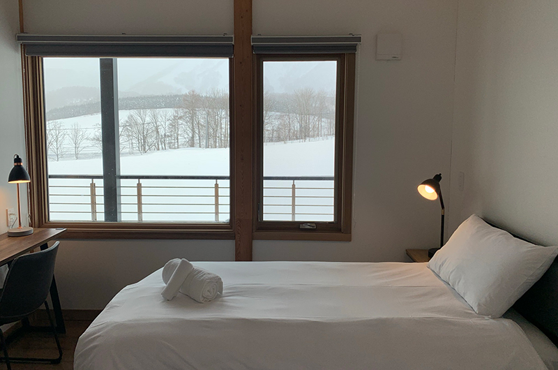 Hakobune Niseko Bedroom with Study Table and Lamp | Soga, Niseko