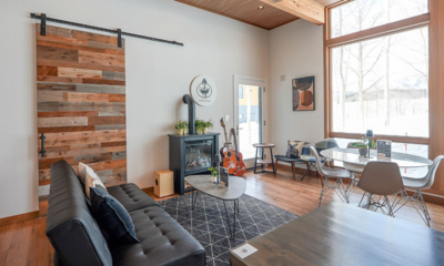 Hakobune Niseko Living Area with Wooden Floor and View | Soga, Niseko
