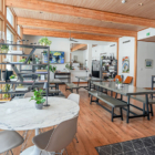 Hakobune Niseko Dining Area with Wooden Floor and TV | Soga, Niseko
