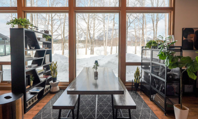 Hakobune Niseko Dining Area with Wooden Floor and View | Soga, Niseko