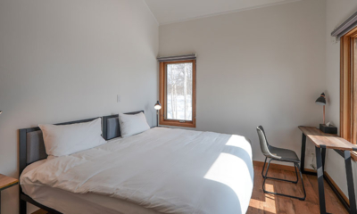 Hakobune Niseko Bedroom with Study Table and Wooden Floor | Soga, Niseko