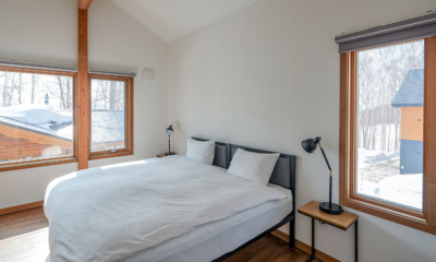 Hakobune Niseko Bedroom with Side Lamps | Soga, Niseko