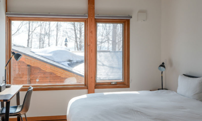 Hakobune Niseko Bedroom with Side Lamps and View | Soga, Niseko