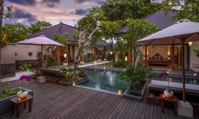 Villa Inara Gardens and Pool at Night | Pererenan, Bali