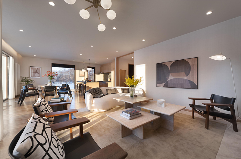 Ginto Estate Awayuki Living and Dining Area | Hirafu, Niseko