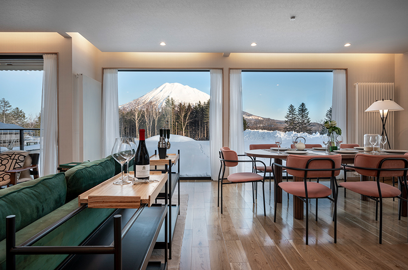 Ginto Estate Tsurara Dining Area with Snow View | Hirafu, Niseko