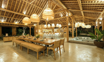 Bingin Retreat Dining Area with Hanging Lights | Uluwatu, Bali