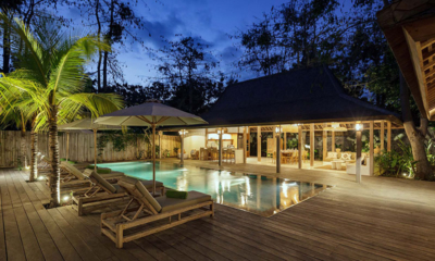 Lunala Villa Pool Side Loungers at Night | Uluwatu, Bali