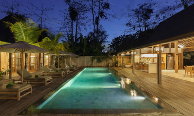 Lunala Villa Pool Side Sun Beds at Night | Uluwatu, Bali