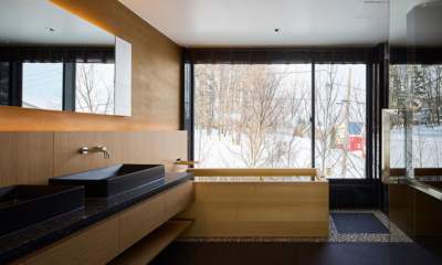 Shiyuki Bathroom Four with Bathtub and Snow View | Furano, Hokkaido