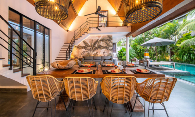 La Residence Anam Living and Dining Area with Pool View | Pererenan, Bali