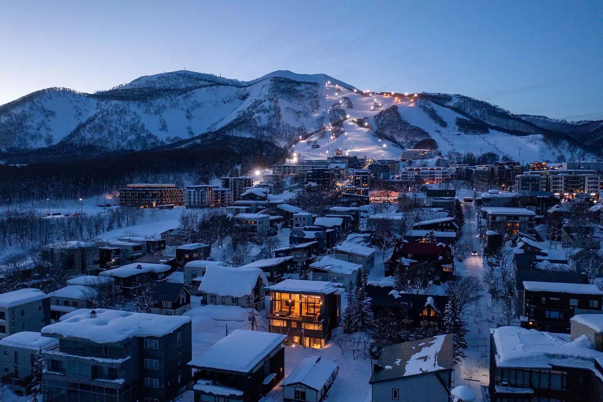 Zai On Outdoor View at Night | Hirafu, Niseko