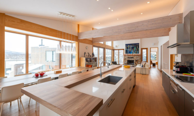 Kazane Kitchen and Dining Area with View | Hirafu, Niseko