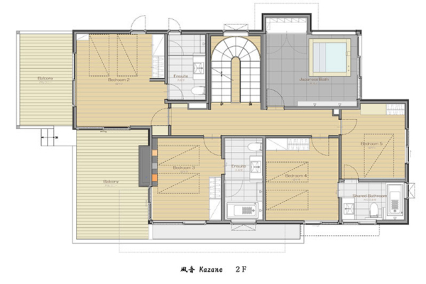 Kazane Second Floor Floorplan | Hirafu, Niseko