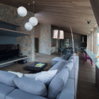 Yotsuba Living Area with TV and Hanging Lights | Echoland, Hakuba