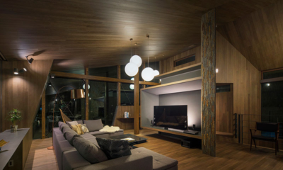 Yotsuba Living Area with TV at Night | Echoland, Hakuba