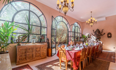 Palais Hassoun Dining Table with Crockery and View | Marrakesh, Morocco